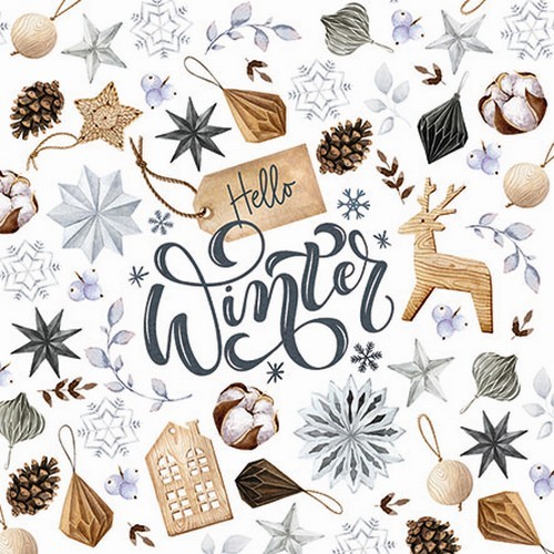 Servietten natural winter - 20,