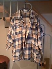 Jacke, dicke Blusenjacke, Hemdjacke, Freizeitjacke, .XXL, blau/creme/hellbraun