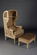 B-Sam-100 Bergere/Sessel mit Hocker im Stil des Louis XVI *
