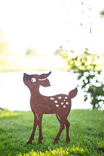 REH Bambi Hirsch Edelrost rostige Gartendekoration Gartendeko Gartenstecker 30cm