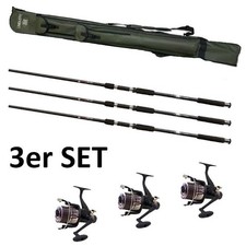 Lineaeffe Karpfen Angelset Top Carp Combo 3 - 3 Karpfenruten + 3 Freilaufrollen 