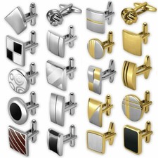 Manschettenknöpfe Hemd Edelstahl silber gold schwarz elegant edel matt glänzend 