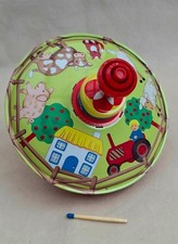 kleiner Klang Brummkreisel Blech / Plastik Bauernhof Puppen Deko