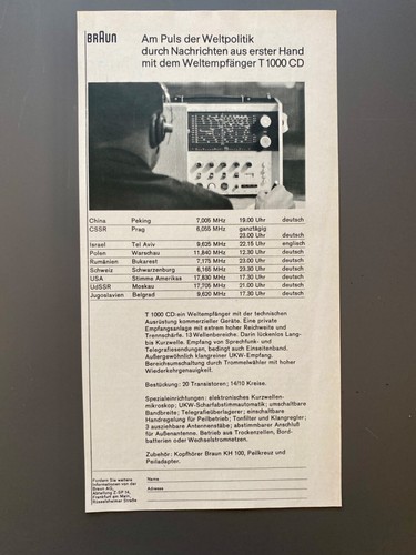 Braun 1000 weltempfänger - t,