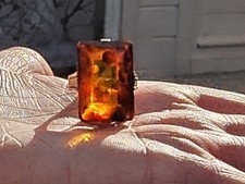 Art Deco Bernstein Ring aus der Freien Stadt Danzig von Ostpreußen um 1930