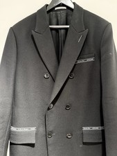 Christian Dior Atelier Paris Mantel Herren Schwarz Wolle Größe 52 Neu