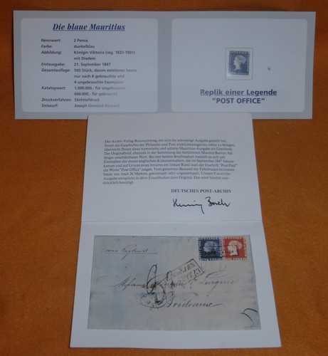 Blaue mauritius briefmarke - mauritius, +