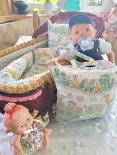 DDR Tierpark Löwe Bär  - 6-tlg. - Kissen Set - Puppenbett Puppenwagen Garnitur 