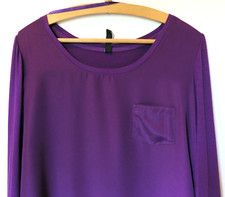 Lila Bluse / Top von Flame_kleine Brusttasche_Viskose + Polyester_XL_52 cm_