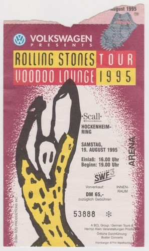 Rolling stones 1995 ticket - stones,