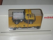 märklin leonhard weiß h0 00754-11 niederbord wagen, beladen mit unimog