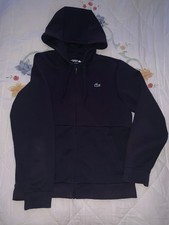 Lacoste Hoodie Sweatshirt Gr. M Kapuze 2 Seitentaschen mit Reißverschluss Blau