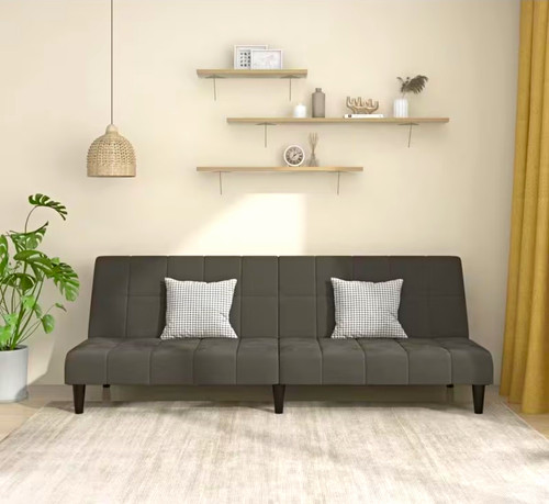Schlafsofa grau sitzer - grau, 2-sitzer