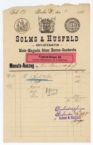 Rechnung solms husfeld - -, &