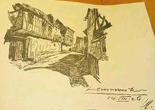 Bleistiftzeichnung Dorf