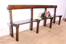 Schöne lange antike Holzbank Sitzbank Gartenbank Esstisch Bank 249 cm breit Mass