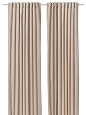 Ikea SANELA 2 Gardinenschals hellbeige 140x300 Samt 605.898.79 Vorhänge NEU
