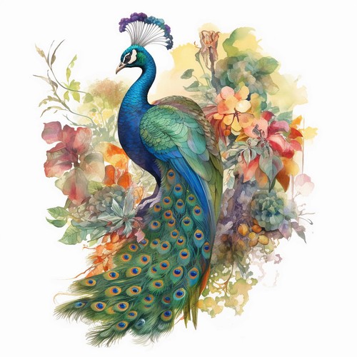 Wandbild pfau tiere vögel - wandbild,