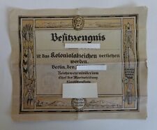 Sammleranfertigung: Besitzzeugnis Urkunde Kolonialabzeichen Kaiser Kolonien