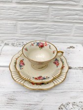 Alt Schönwald Porzellan Gedeck Sammeltasse Vintage Blüten /Elfenbeinfarben Gold