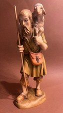 Alt Holz Figur Schäfer mit