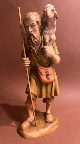 Alt holz figur schäfer mit - alt,