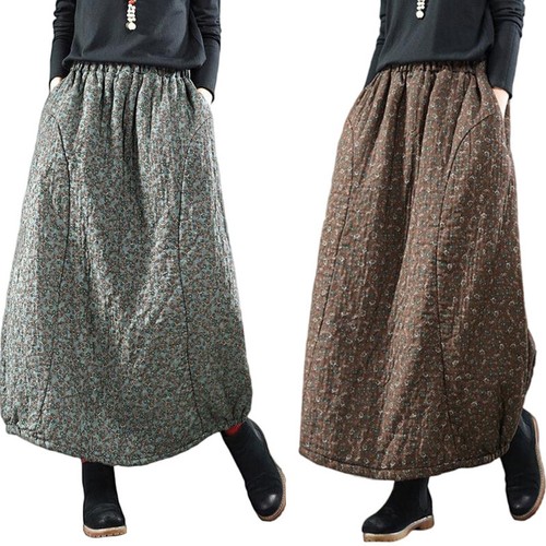 Damen blumen stepprock langer - damen,