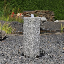 CLGarden Quellsteinbrunnen Granit Säule GS50 Gartenbrunnen Set Brunnen außen