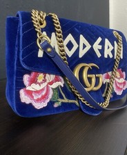 GUCCI GG Marmont Klapptasche bestickt Special Edition Velvet Medium