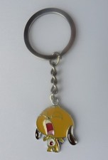 Eleganter farbiger Schlüsseranhänger -  HUND - Elektrogitarre - Silber / Gelb