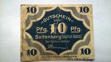 Gutschein 10 Pfennig Stadt Seitenberg Grafschaft Glatz Niederschlesien Schlesien