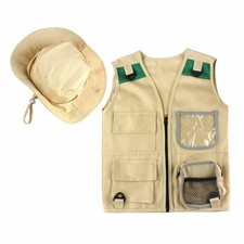 Kinder Khaki Cargo Weste und