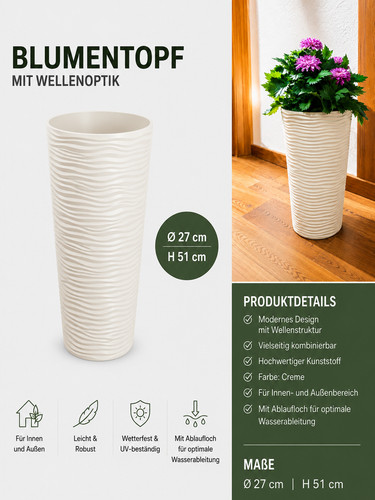 Kmnd blumentopf weiß - 3d, mit