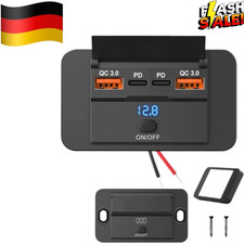 4-Ports 12V RV USB Steckdose 108W Dual PD3.0 für QC3.0 KFZ Ladegerät Buchse DE