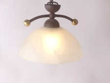 Paul Neuhaus Landhaus Pendelleuchte E27 Lampe Glas marmoriert Roststyl D 24,2 cm