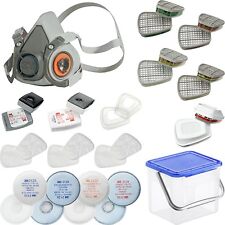 3M Halbmaske + Box  Atemschutzmaske Atemschutz Gasmaske Lackiermaske Staubmaske 