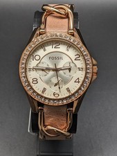 Fossil ES3466 Riley Damen Armbanduhr Chronographenwerk Wasserfest 38 mm roségol