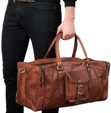 Tasche aus echtem Leder Reise Gym Gepäck Duffle Wochenende Vintage Duffel Männer