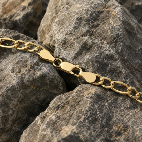 18kt gold pave figarokette - gold,
