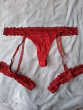 Strumpfhalter Unterwäsche Strapsgürtel Dessous Hüfthalter Strapse Tanga Neu XXXL