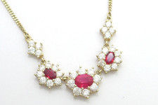 Halskette 585 GOLD 14 Karat Gelbgold Collier necklace collana Rubin G2968/25