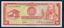 Peru 10 Soles De Oro 1971 Pick