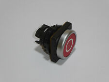 1x Klöckner Moeller Drucktaste, Drucktaster, RMQ-22 - silber, eckig, rote Taste