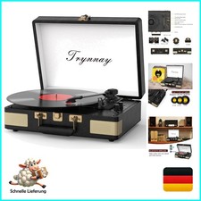 Plattenspieler Schallplattenspieler 3-Gang-Bluetooth, tragbarer Koffer-Vinyl-...