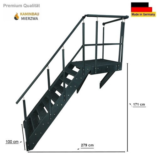 Stahltreppe treppe anthrazit - stahltreppe,