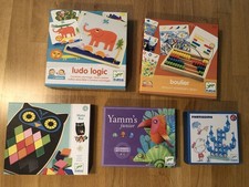 🧠 Djeco Lernspiele – 5er Set – Neuwertig – Kreativ & Pädagogisch wertvoll