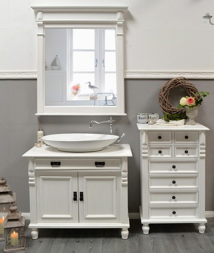 Waschtisch landhausstil weiß - waschtisch,