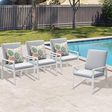 MeXo 4er Set Gartenstühle Alu