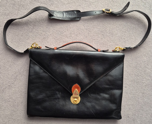 Vintage leder aktentasche - leder,