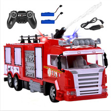 RC ferngesteuertes Feuerwehr Auto Licht Sirene Wasserspritz  2xAkku Ladegeräte